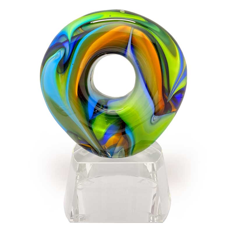 Bohemian Colour Glass Trophy
