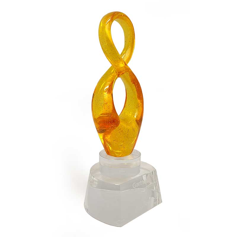 Yellow 8 Resin Trophy