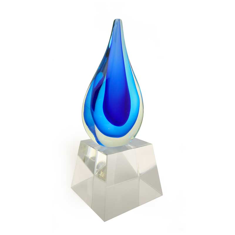 Blue Voli Colour Glass Trophy