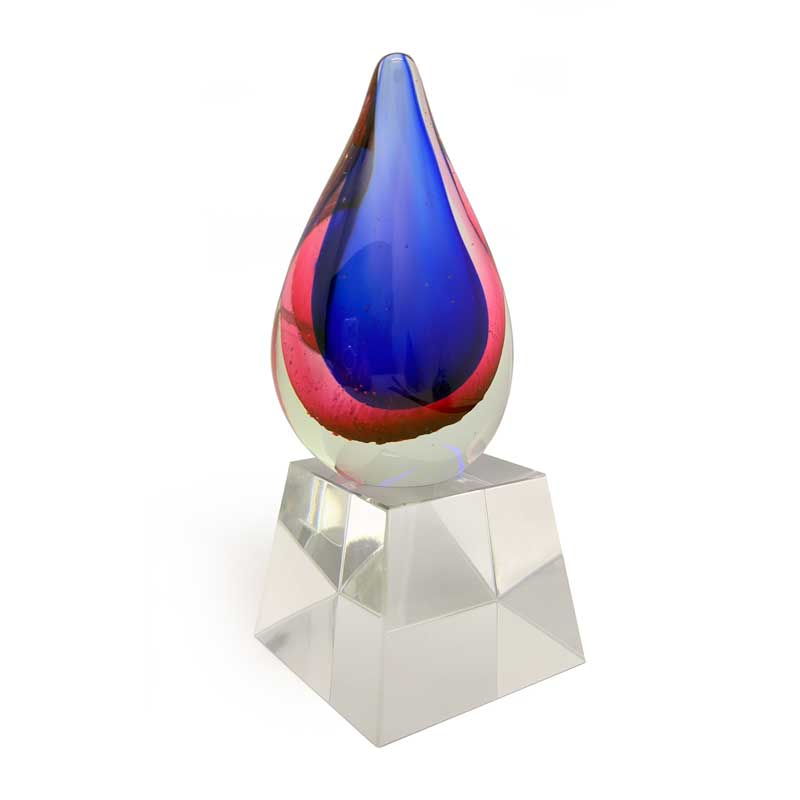 Violet Voli Colour Glass Trophy