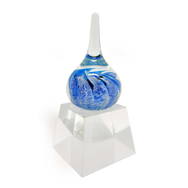Blue Tidal Colour Glass on Crystal Base