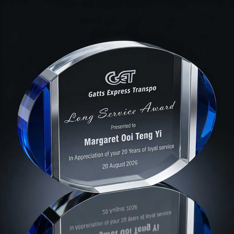 Oval Nova Crystal Plaque